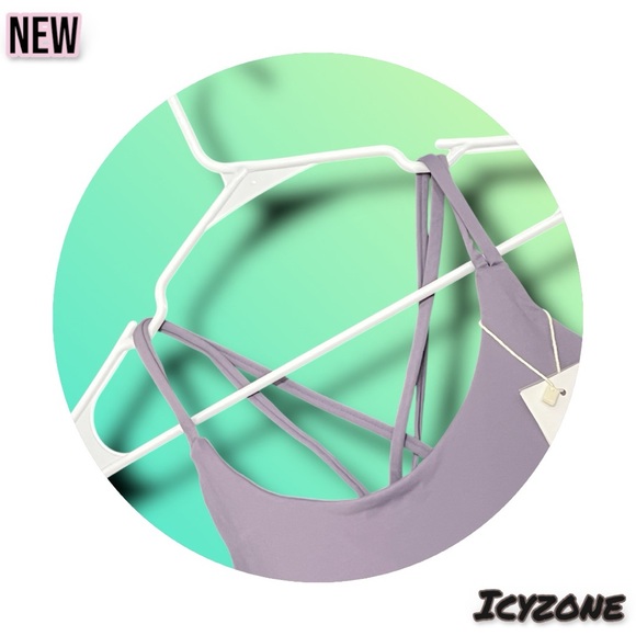 New icyzone Workout Tank Tops for Women Athletic Yoga Tops Open Back lilac - Picture 6 of 6